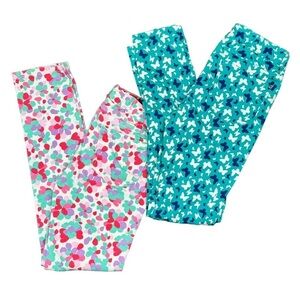 Lot of 2 Garnet Hill girls jeans stretch printed twill butterflies flowers 8